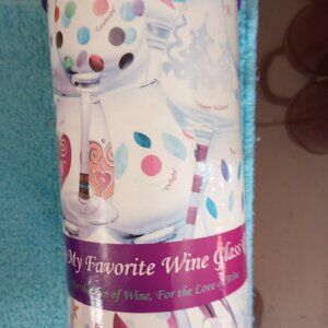 NIB Hand Painted My Favorite Wine Glass w/Charm by MoMo Panache